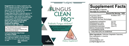 FUNGUS CLEAN PRO Toenail Care 60 Vegetarian Capsules .