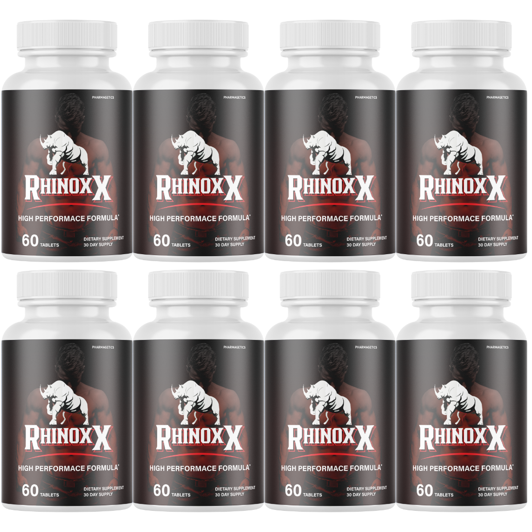 Rhinox X Enhancement Pills for Men, Supports Performance & Energy - 8 Bottles