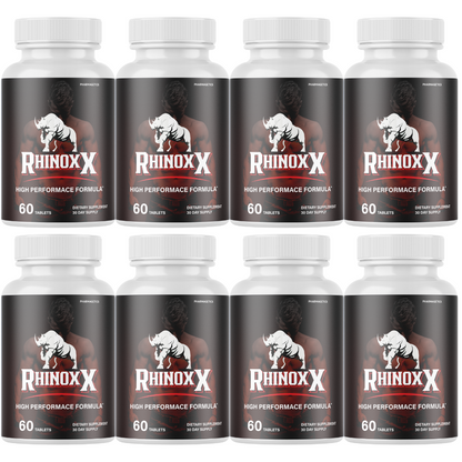 Rhinox X Enhancement Pills for Men, Supports Performance & Energy - 8 Bottles