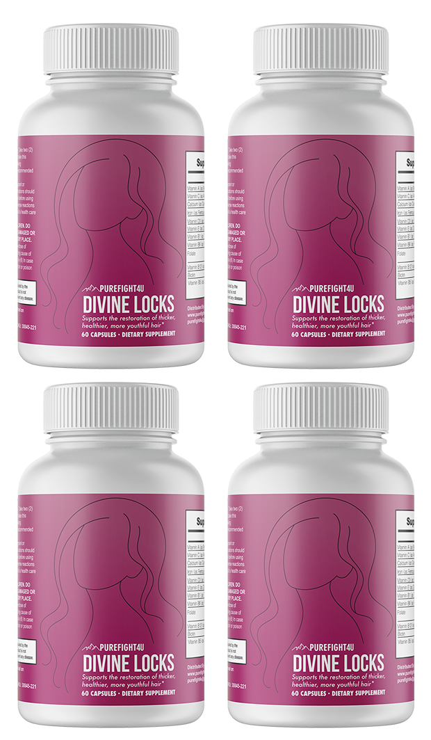 Divine Locks Complex Advanced Unique Hair Growth Vitamins-4 Bottles 240 Capsules