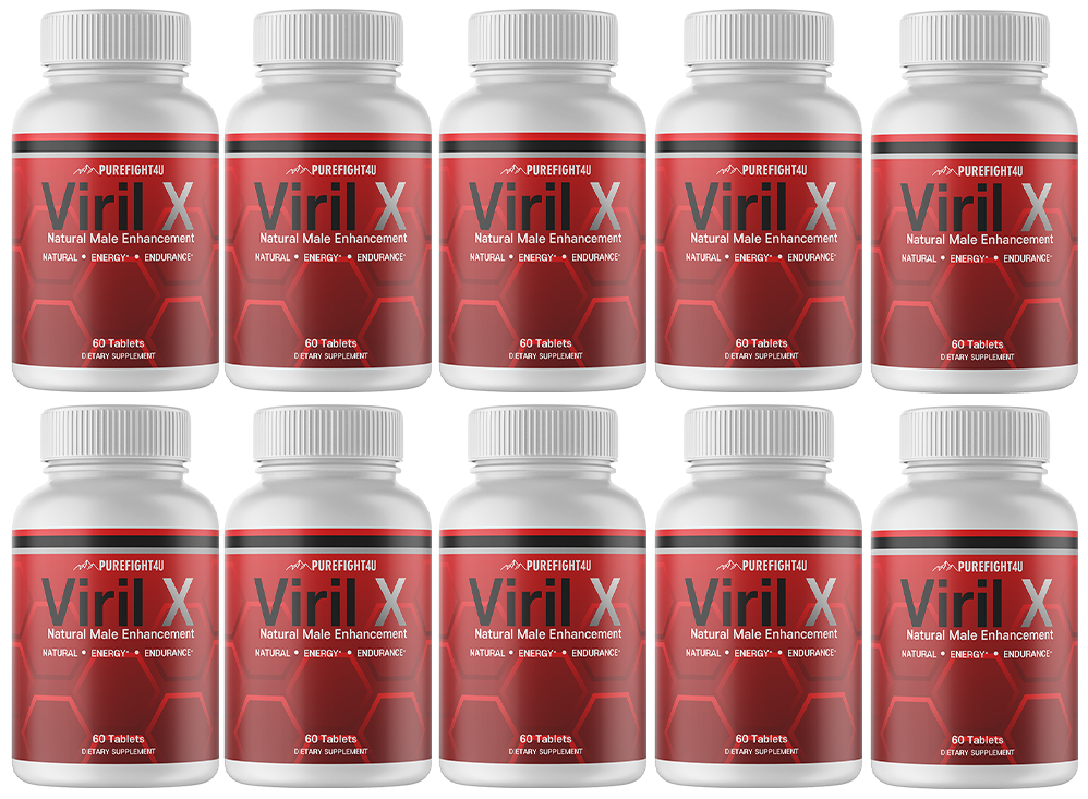 Viril X Dietary Supplement, Natural Male Enhancement, 10 Bottles 600 Tablets