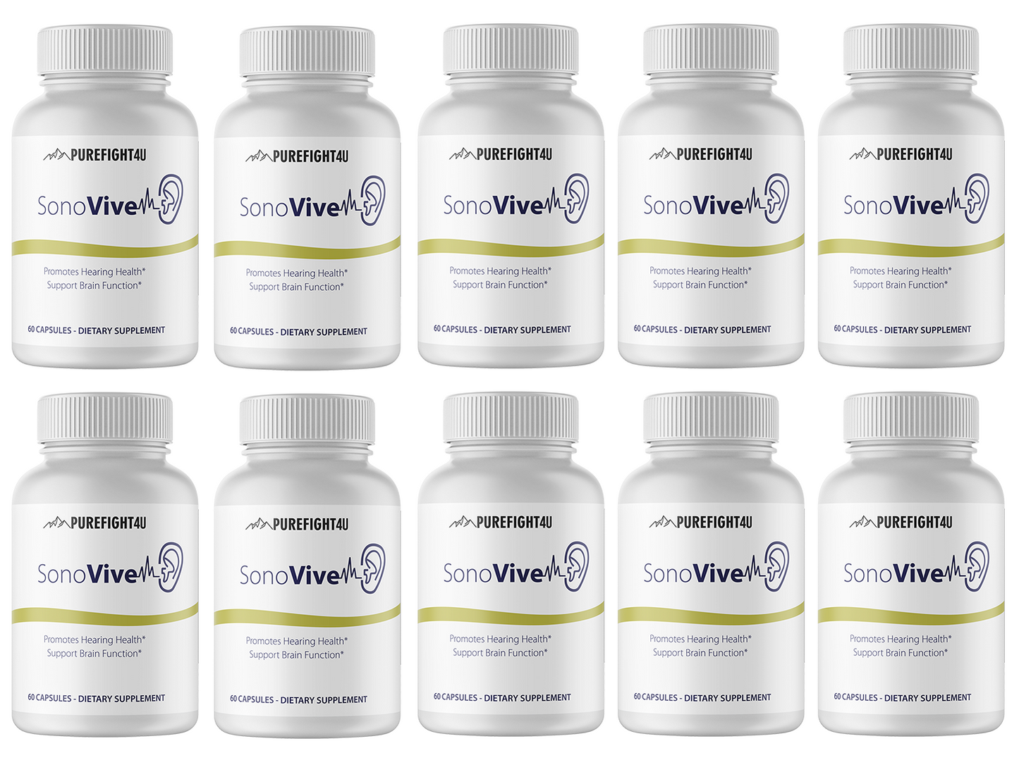 Sonovive Capsules Hearing Supplement 10 Bottles 600 Capsules