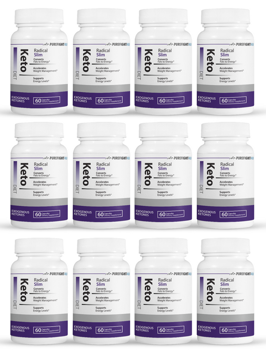 Keto Diet Radical Slime Exogenous Ketones 12 Bottles 720 Capsules