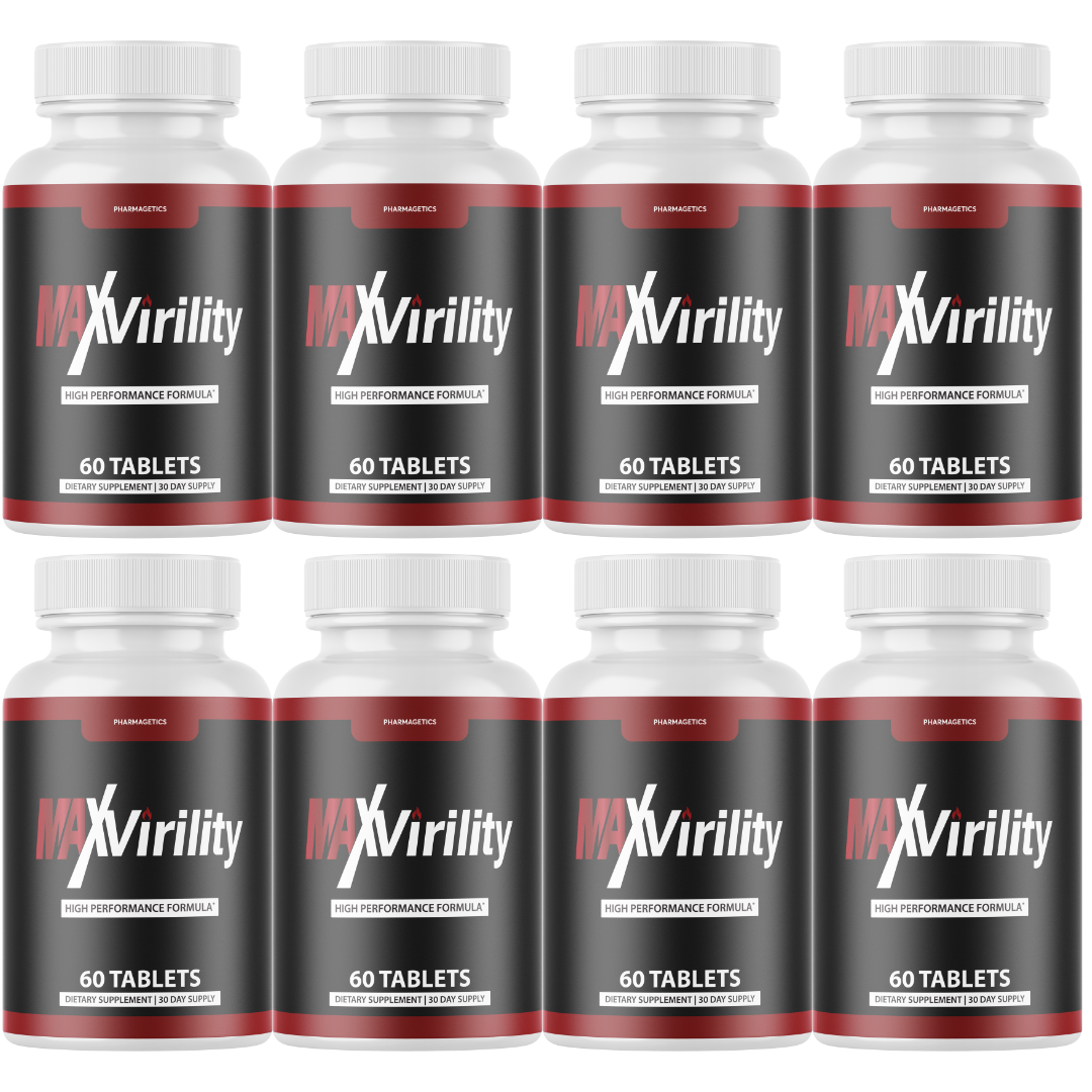 Max Virility Male Health Pills to Boost Stamina and Energy Levels - 8 Bottles