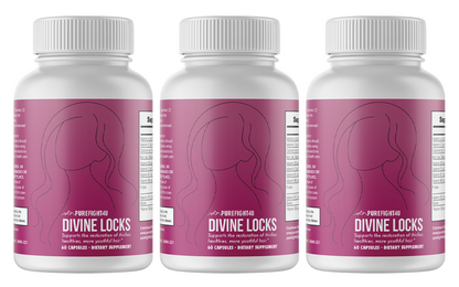 Divine Locks Complex Advanced Unique Hair Growth Vitamins-3 Bottles 180 Capsules