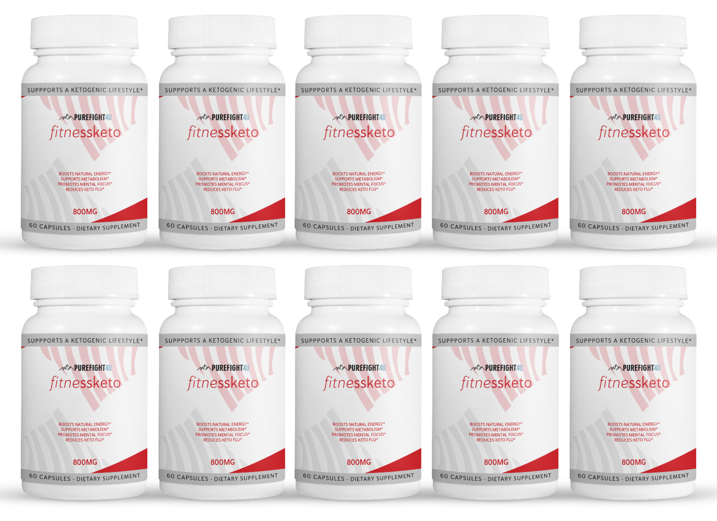 Fitness Keto Dietary Supplement 10 Bottles 600 Capsules