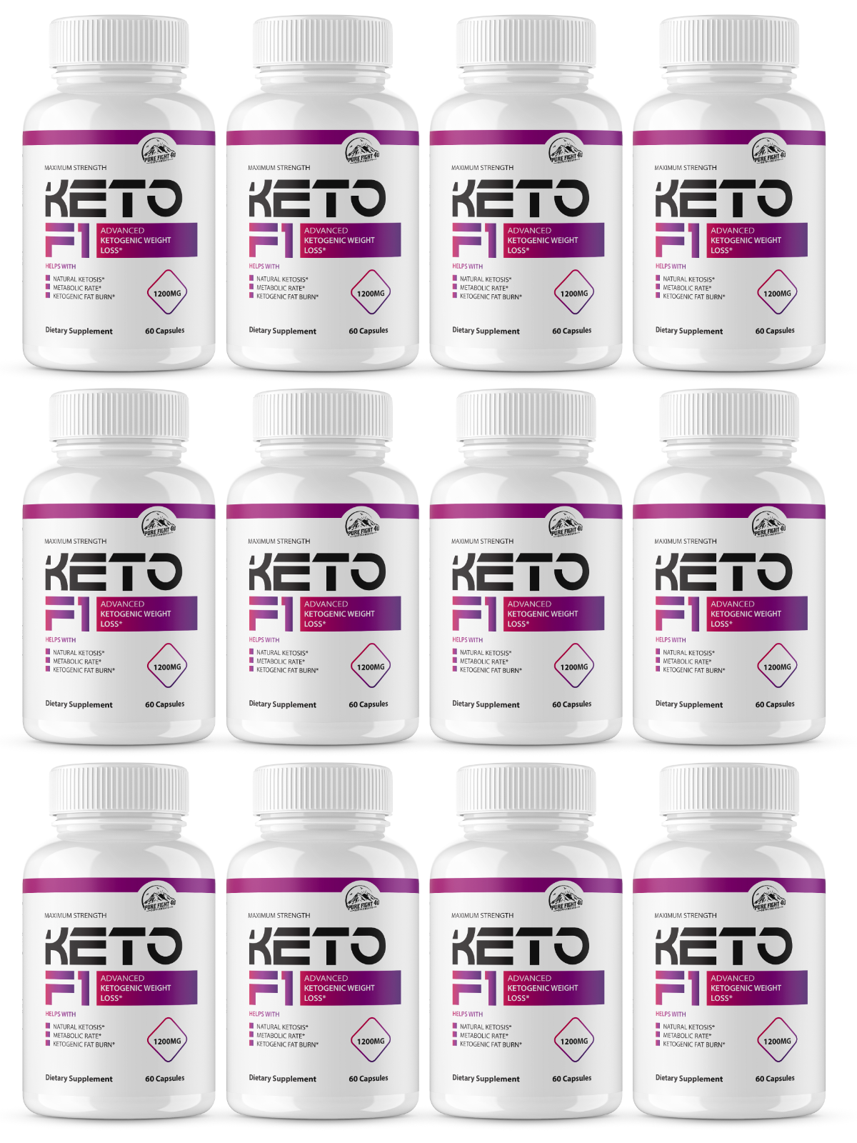 Keto F1 Pills Advanced Ketogenic Weight Loss - 12 Bottles 720 Capsules