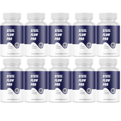 Steel Flow Pro Maximum For Men, SteelFlow Pro Blood Flow - 10 Bottles