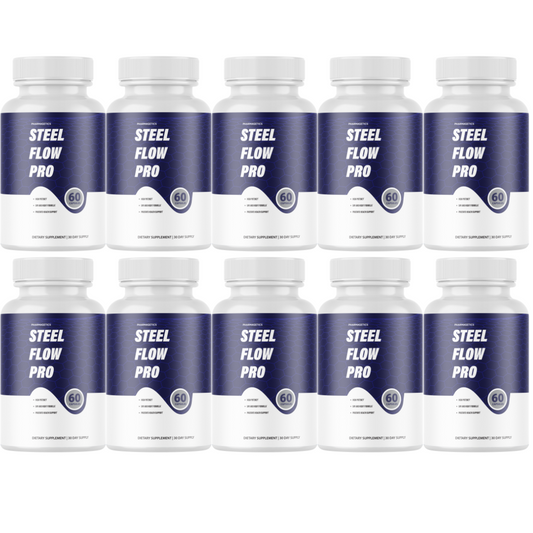 Steel Flow Pro Maximum For Men, SteelFlow Pro Blood Flow - 10 Bottles