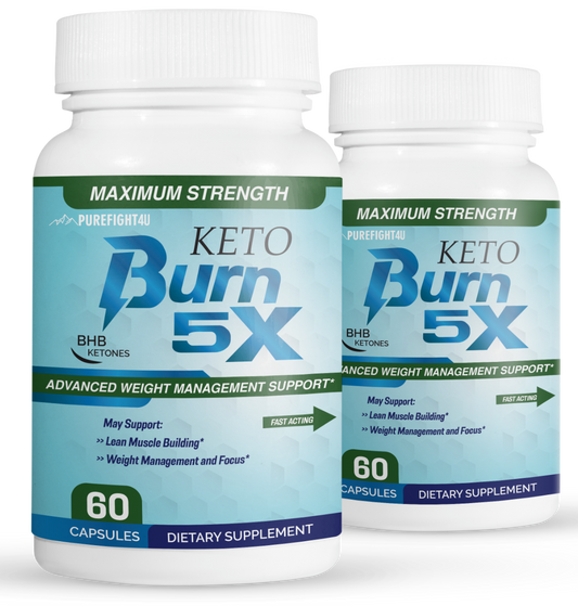 Keto Burn 5x Pills Advanced Weight  Management Support - 2 Bottles 120 Capsules