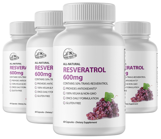 Resveratrol 600mg Dietary Supplement - 4 Bottles 240 Capsules