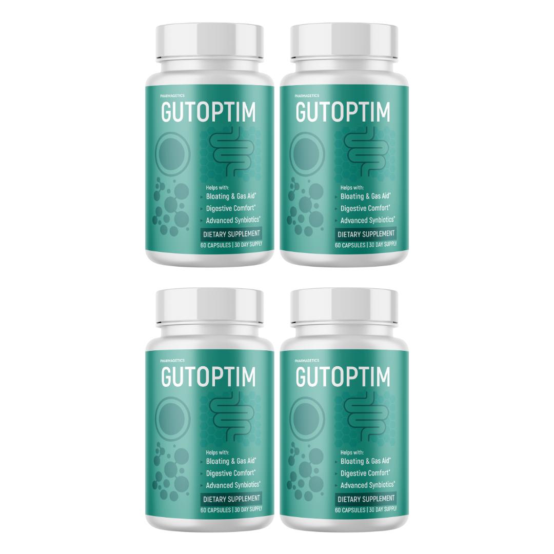 Gutoptim Advanced Gut Health Support Digestion & Bloating 4 Bottles 240 Capsules