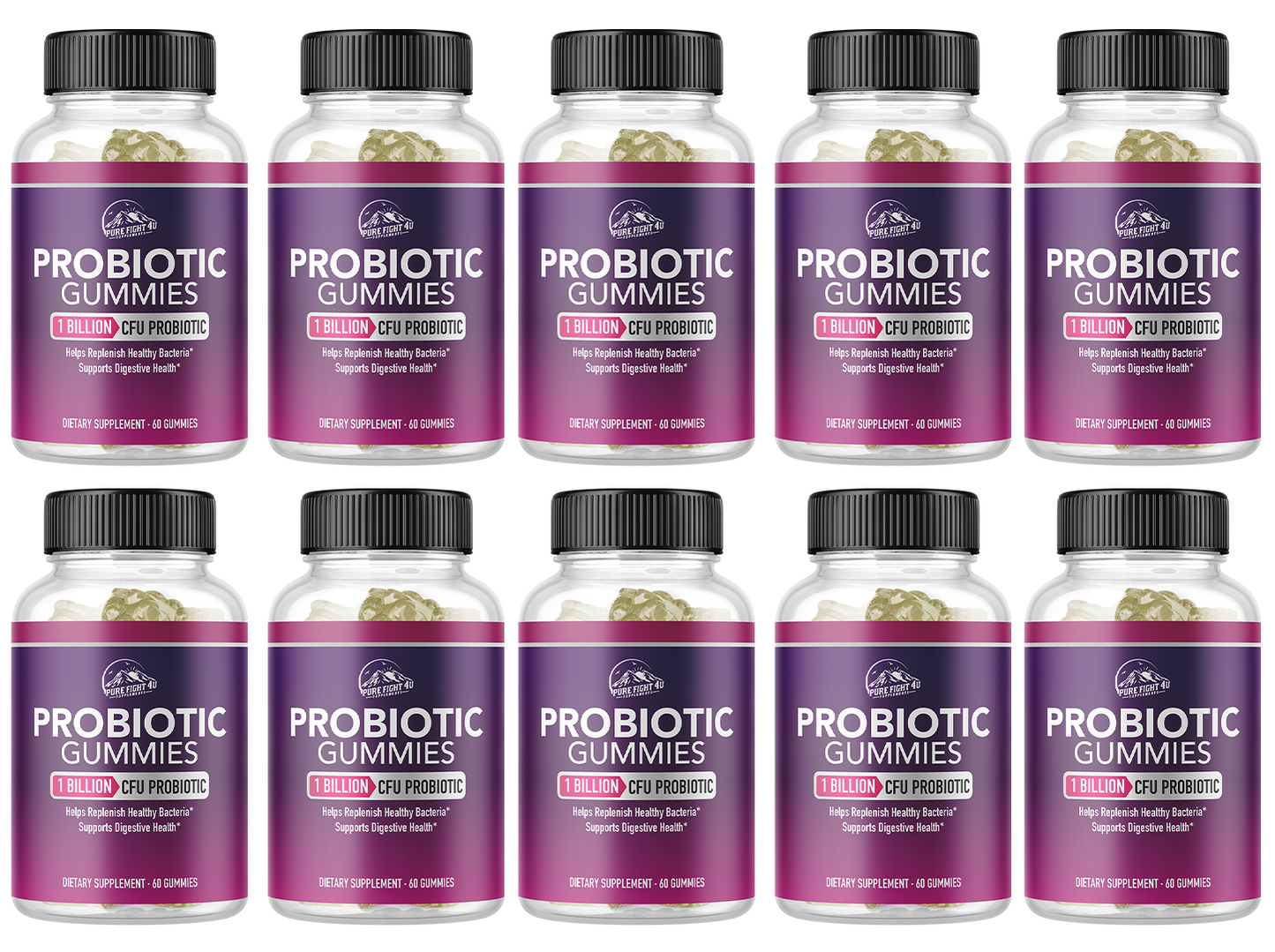 Probiotic Gummies 1 Billion CFU 10 Bottles 600 Gummies