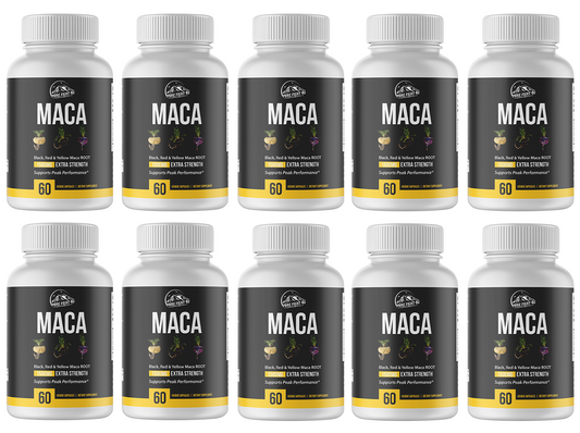 Maca Black, Red,  & Yellow Maca Root 1500mg - 10 Bottles 600 Capsules