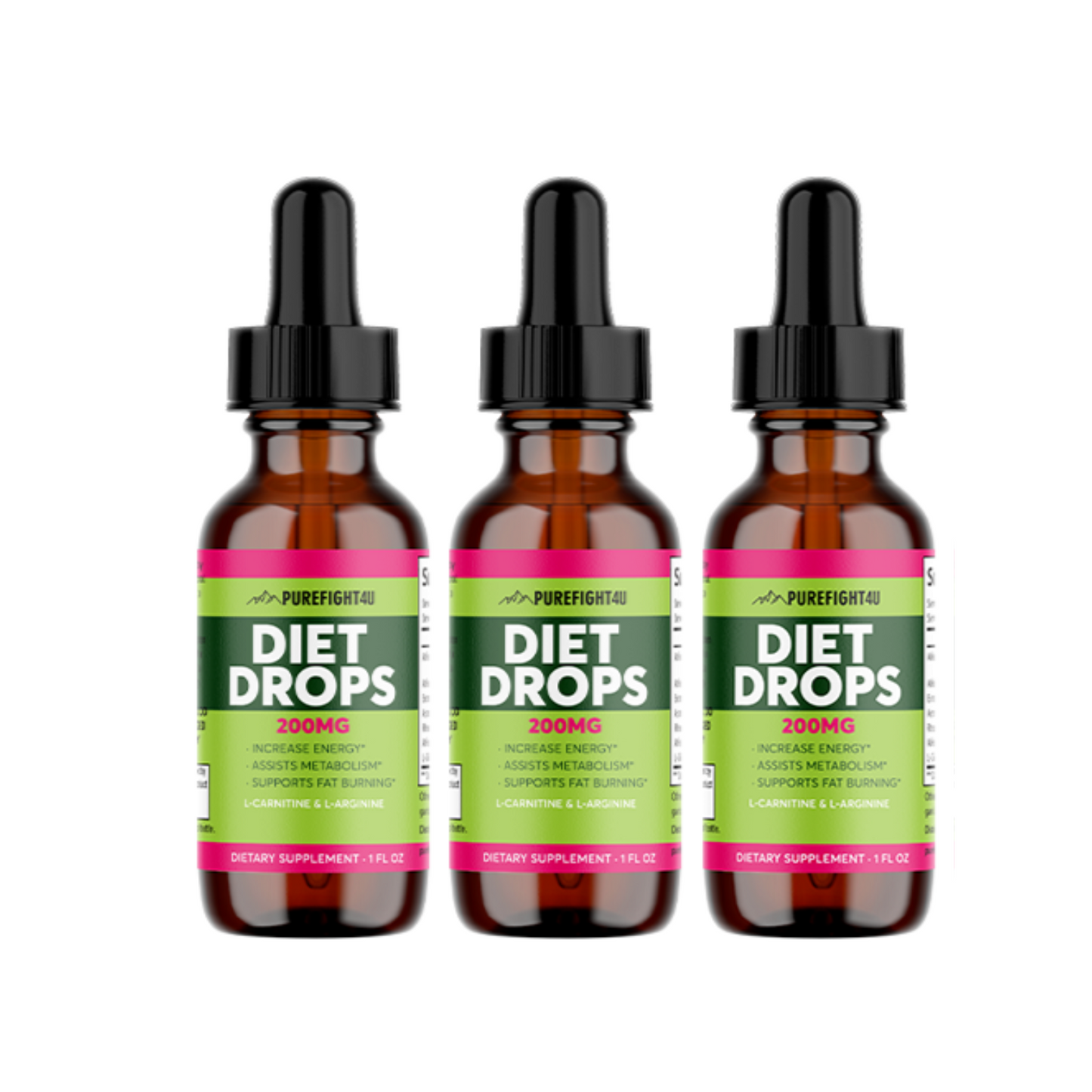 Diet Drops 200 MG Dietary Supplement  1 FL. OZ 10 Bottles