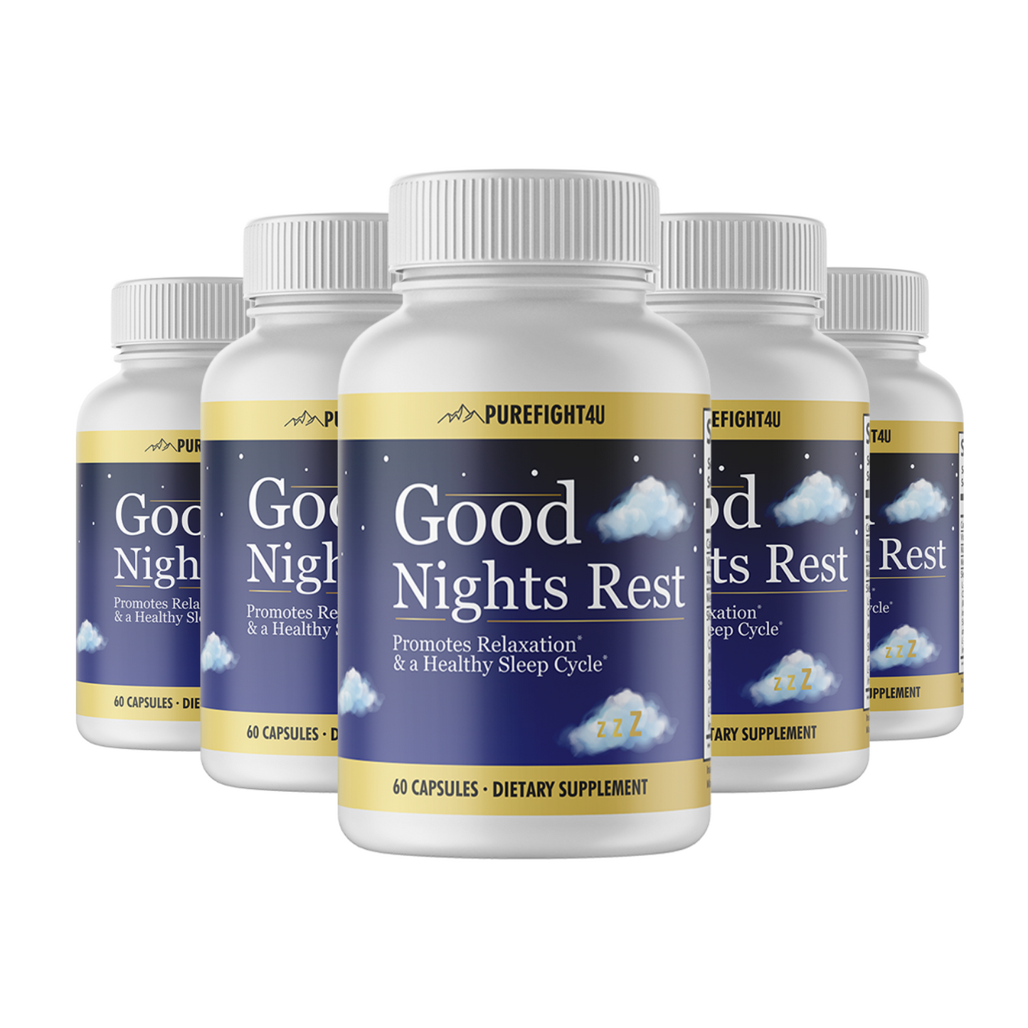 Good Night Rest Promotes Relaxation & Healthy Sleep Cycle-5 Bottles-300 Capsules