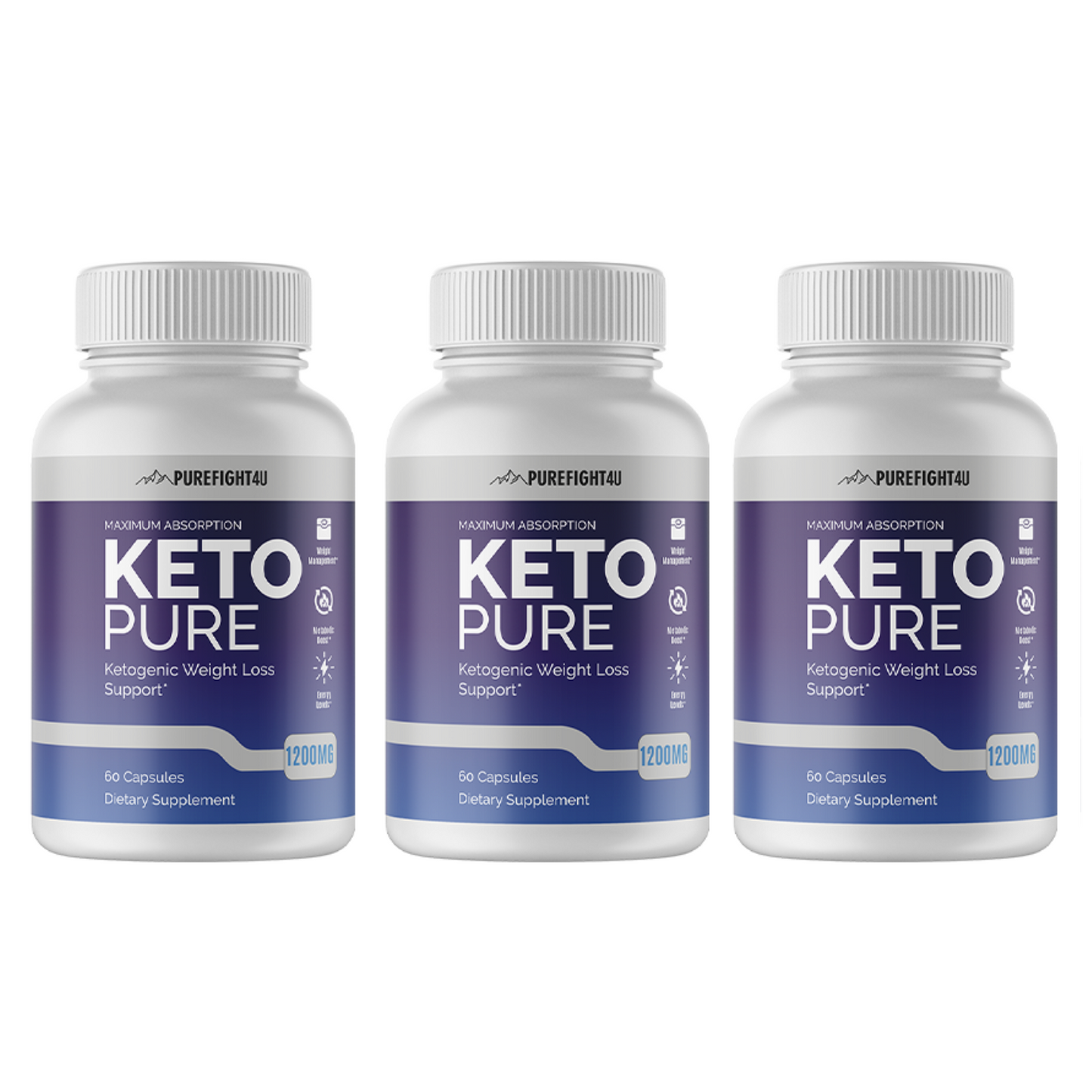 Keto Pure Ketogenic Weight Loss Support - 10 Bottles 600 Capsules