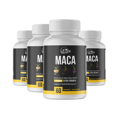 Maca Black, Red,  & Yellow Maca Root 1500mg - 4 Bottles 240 Capsules