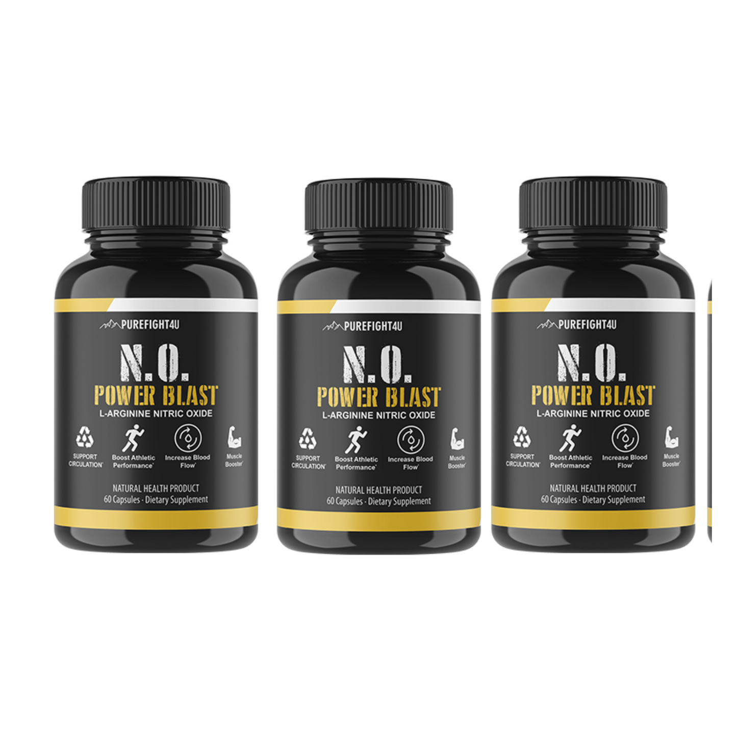 N.O. Power Blast L-Arginine Nitric Oxide - 12 Bottles 720 Capsules