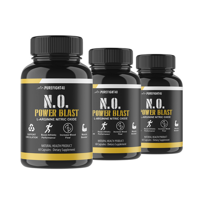 N.O. Power Blast L-Arginine Nitric Oxide - 3 Bottles 180 Capsules