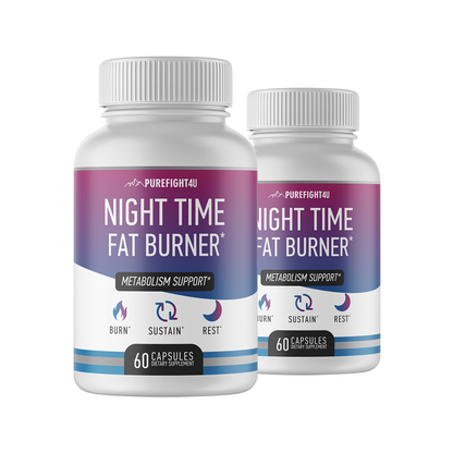 Night Time Fat Burner - Metabolism Support - 2 Bottles 120 Capsules