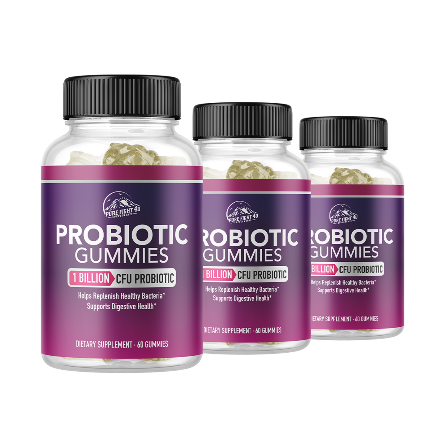 Probiotic Gummies 1 Billion CFU 3 Bottles 180 Gummies