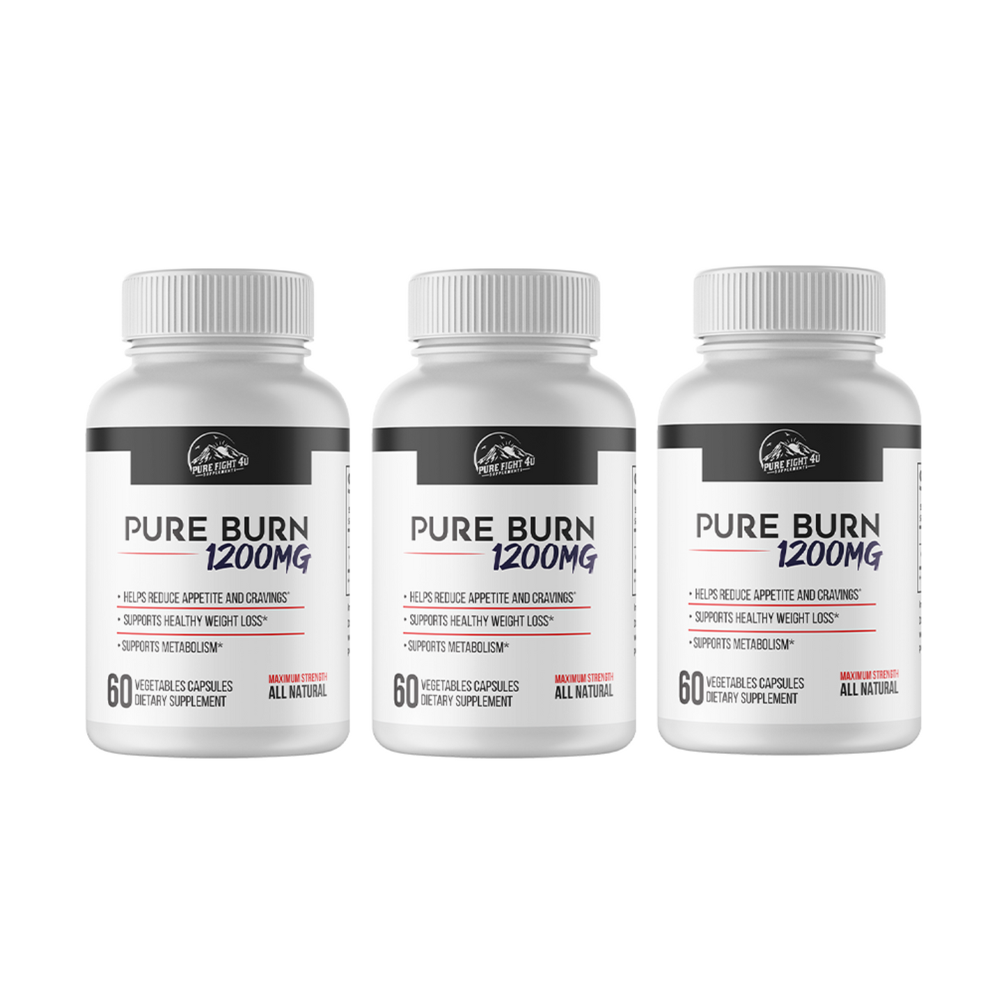 Pure Burn 1200mg Dietary Supplement - 10 Bottles 600 Capsules