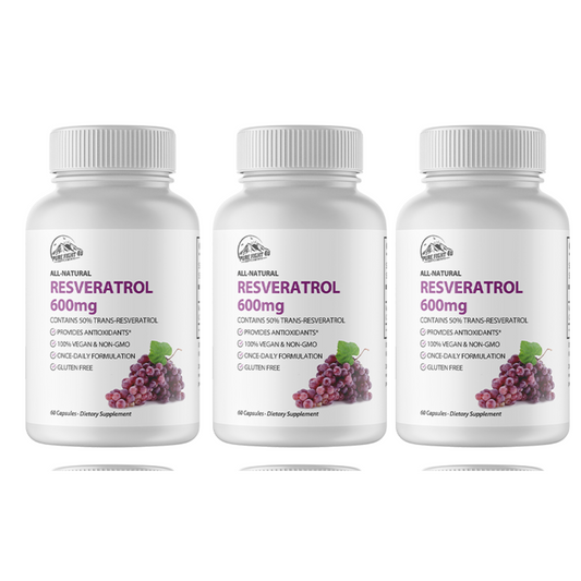 Resveratrol 600mg Dietary Supplement - 12 Bottles 720 Capsules