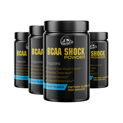 BCAA Shock Powder Fruit Punch Flavor 292 Grams - 4 Bottles