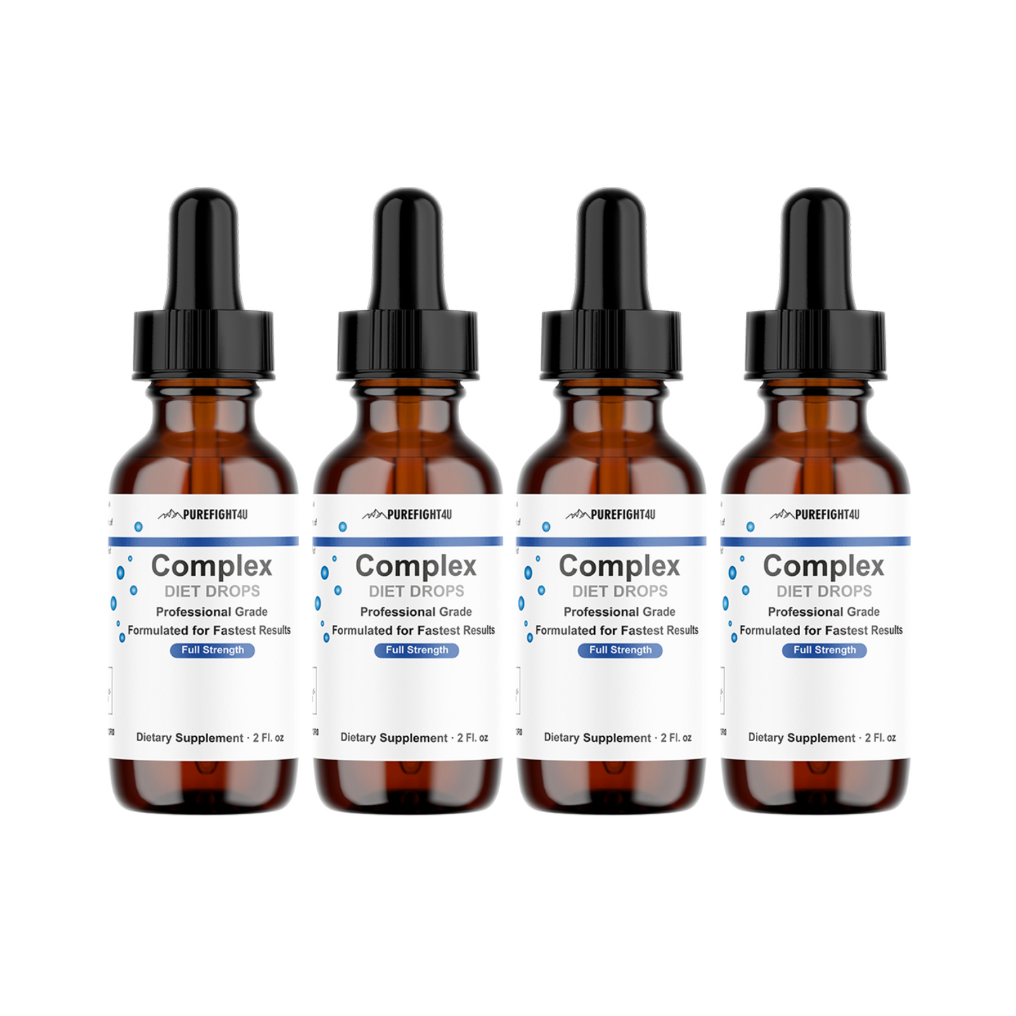 Complex Diet Drops – Natural Weight Management Drops Unisex 2 oz - 4 Bottles