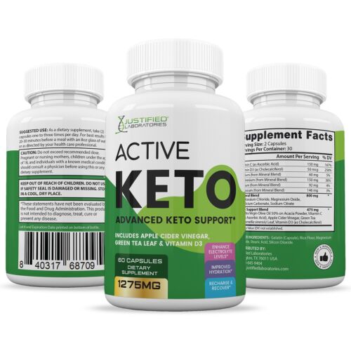 Active Keto ACV Pills 1275 MG Stronger Than Gummies Keto Pills 1 Bottle