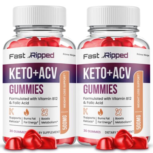 Fast Ripped Keto ACV Gummies, Official Max Strength Keto ACV Gummies (2 Pack)