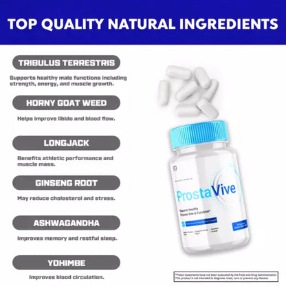 Prosta Vive Supplements for Men - Prostavive Enhanced Wellness 60 Capsules