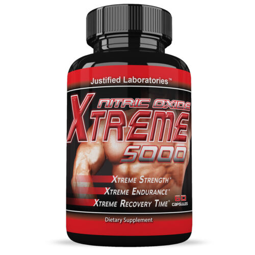 2 x Xtreme 5000 Extreme Arginine Nitric Oxide Glutamine Muscle Pump 60 Caps