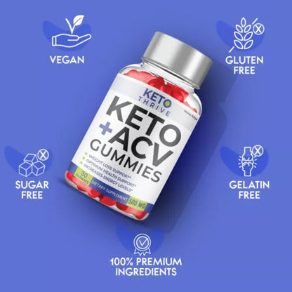 Keto Thrive Keto ACV Gummies, Keto Thrive Max Strength with ACV (3 pack)