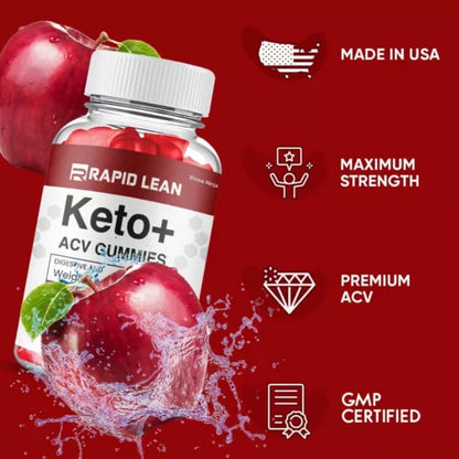 Rapid Lean Keto ACV Gummies, Official Rapid Lean Max Strength Gummies (1 Pack)