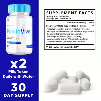 Prosta Vive Supplements for Men - Prostavive Enhanced Wellness 60 Capsules