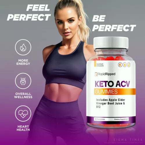 RapidRipped Keto ACV Gummies to Support Weight Loss and Overall Wellness 60ct