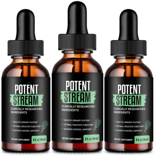 (3 Pack) Potent Stream Drops Prostate Health Men Supplements (3 Bottles)