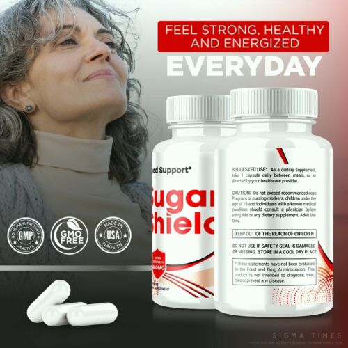 Sugar Shield Blood Sugar Support Supplement for Healthy Blood Levels 60ct