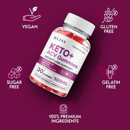 Bliss Keto ACV gummies, Bliss Keto Gummies  with ACV Max Strength (3 Pack)