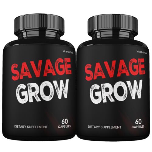 Savage Grow Capsules, Maximum Strength Supplement , Made in USA  (2 Pack)