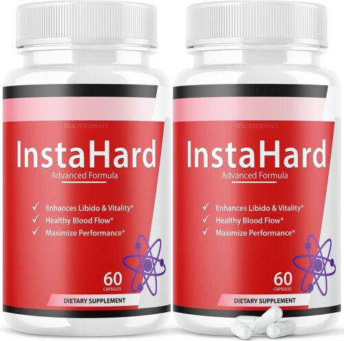 Instahard for Men Pills Insta Hard Formula Supplement 120 Capsules (2 Pack)