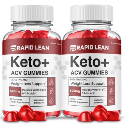 Rapid Lean Keto ACV Gummies, Official Rapid Lean Max Strength Gummies (2 Pack)