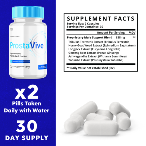 Prosta Vive Supplements for Men - Enhanced Wellness and Vitality (2 Pack)